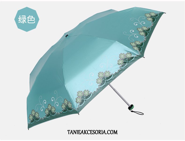 Damskie Parasol Purpurowy Ochrona Przed Słońcem Mini, Parasol Anty-uv Słońce Schwarz