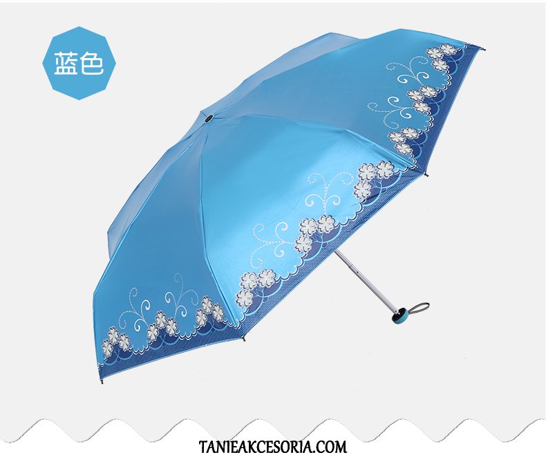 Damskie Parasol Purpurowy Ochrona Przed Słońcem Mini, Parasol Anty-uv Słońce Schwarz