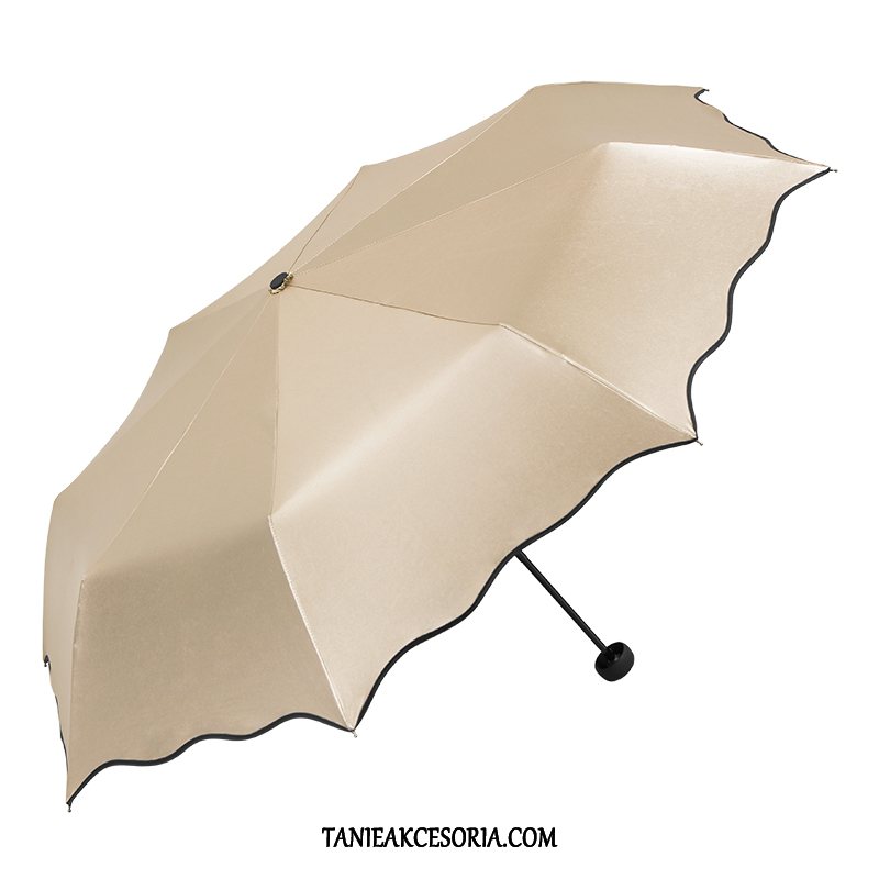 Damskie Parasol Składać Ochrona Przed Słońcem Damska, Parasol Słońce Super Anty-uv Blau Schwarz