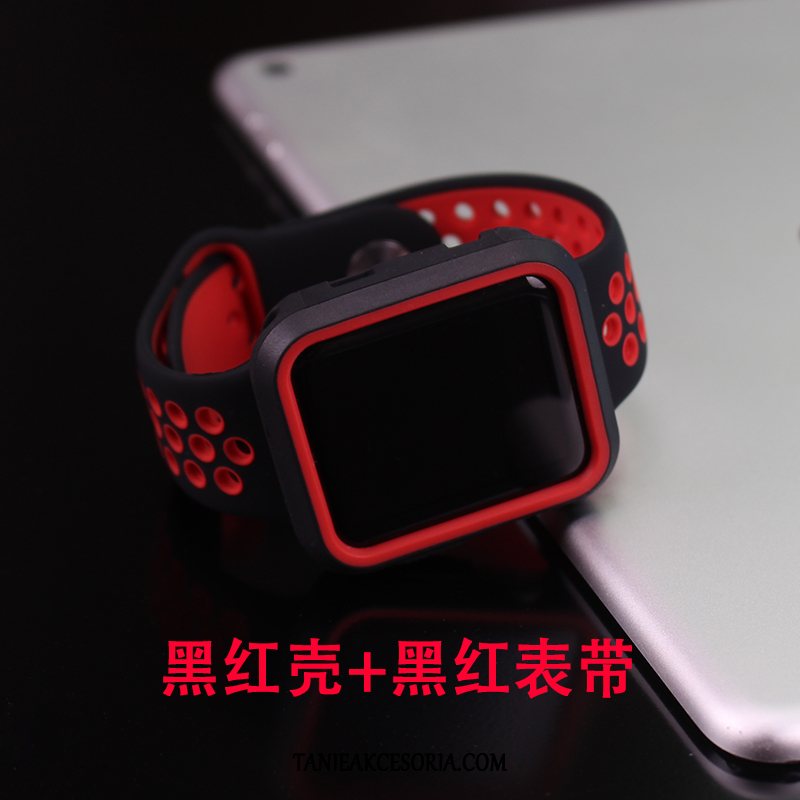 Etui Apple Watch Series 1 Silikonowe All Inclusive Czarny, Futerał Apple Watch Series 1 Cienkie Anti-fall Szkło Hartowane