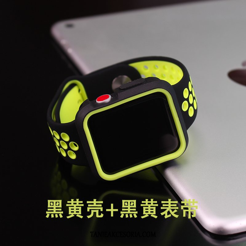 Etui Apple Watch Series 1 Silikonowe All Inclusive Czarny, Futerał Apple Watch Series 1 Cienkie Anti-fall Szkło Hartowane