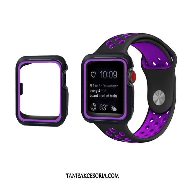 Etui Apple Watch Series 3 Silikonowe Anti-fall Purpurowy, Futerał Apple Watch Series 3 Ochraniacz