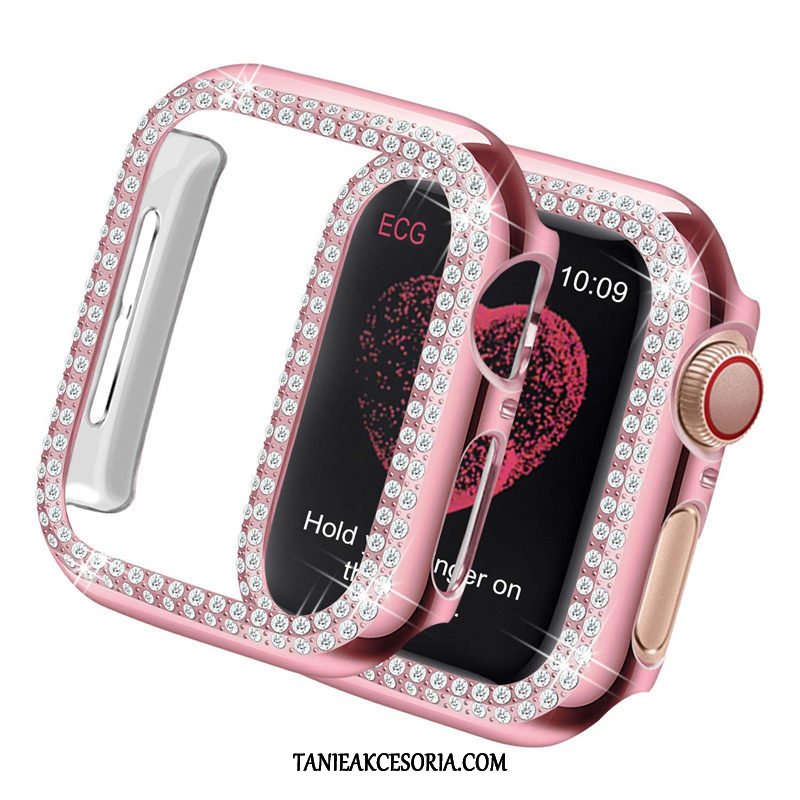 Etui Apple Watch Series 3 Z Kryształkami Ochraniacz Rhinestone, Futerał Apple Watch Series 3 Granica Złoto Trudno