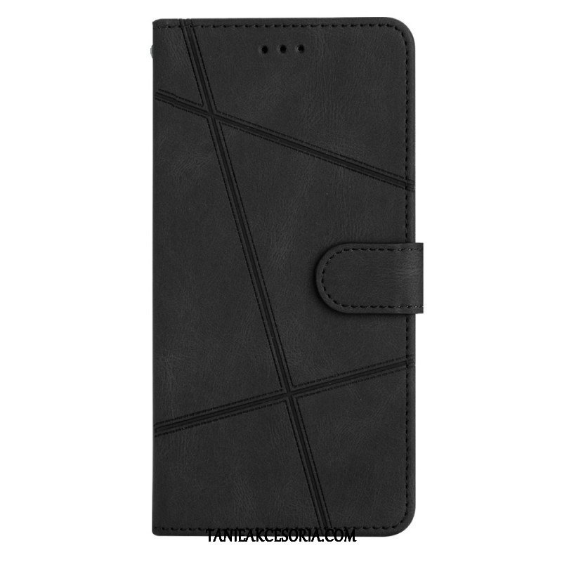 Etui Folio do Google Pixel 7A z Łańcuch Pasiaste Geometryczne Linie