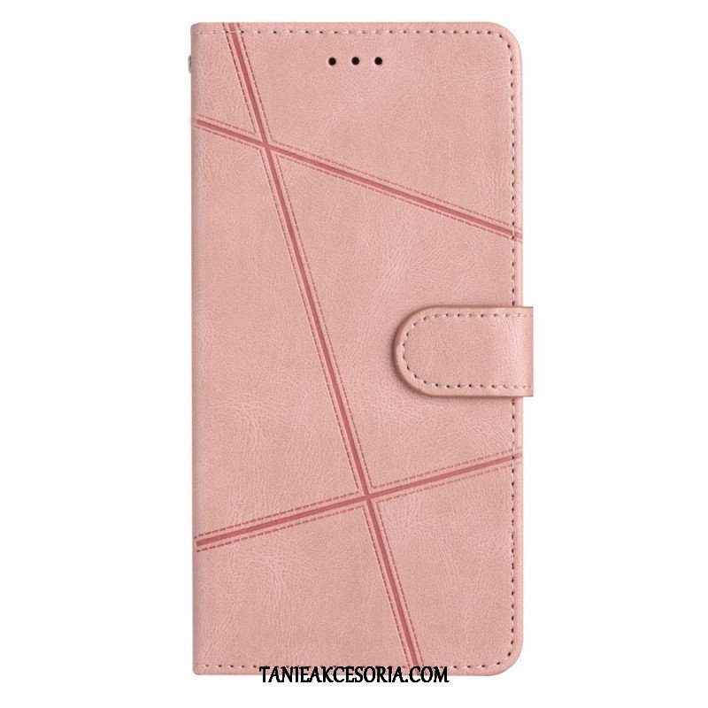 Etui Folio do Google Pixel 7A z Łańcuch Pasiaste Geometryczne Linie