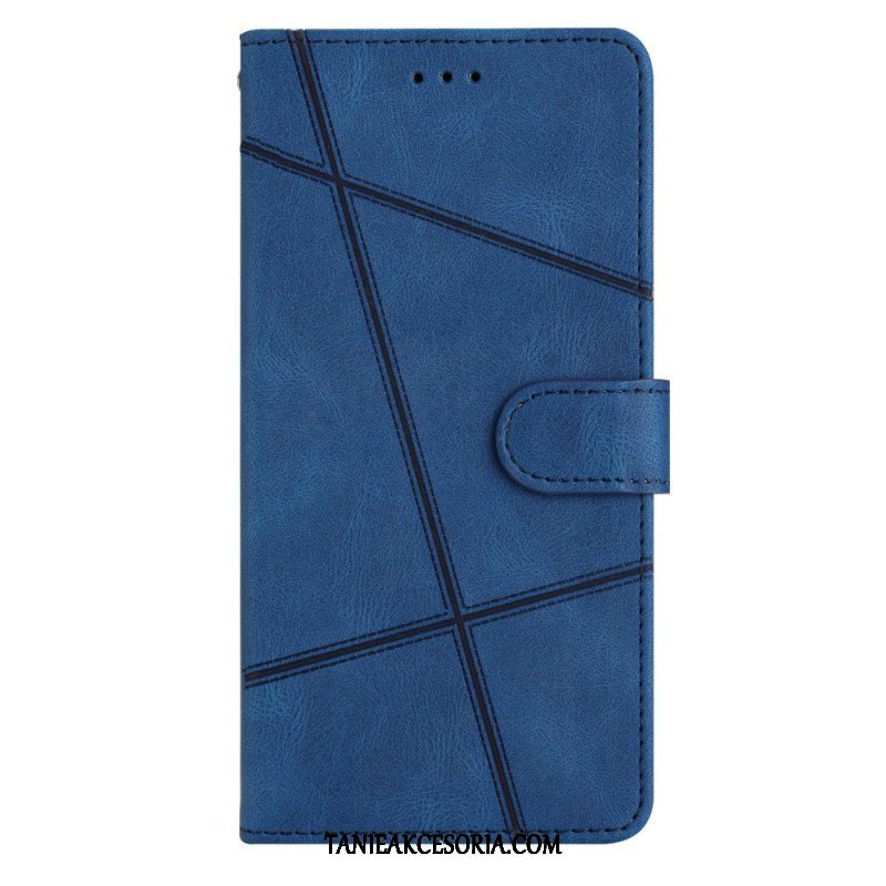 Etui Folio do Google Pixel 7A z Łańcuch Pasiaste Geometryczne Linie