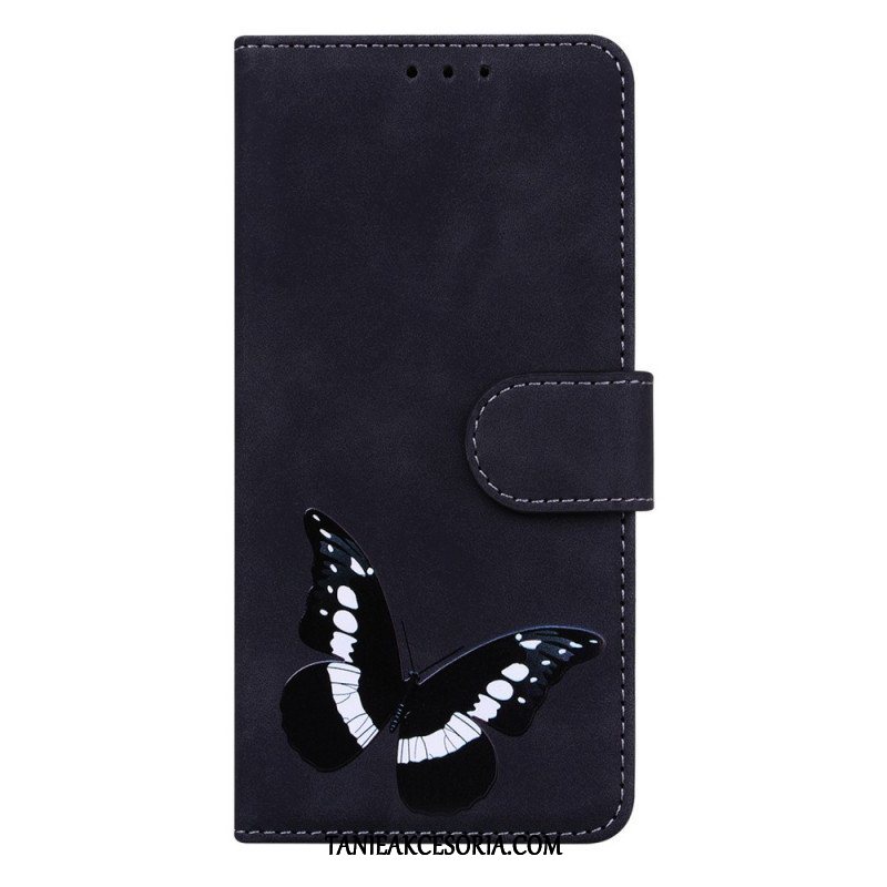 Etui Folio do Honor 50 Lite Motyl Dotykający Skóry