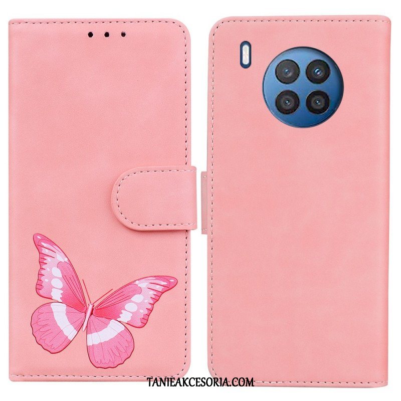 Etui Folio do Honor 50 Lite Motyl Dotykający Skóry