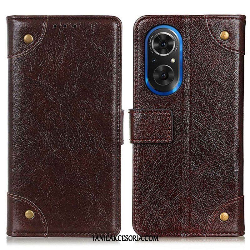 Etui Folio do Honor 50 SE Nity W Stylu Vintage Ze Skóry Nappa