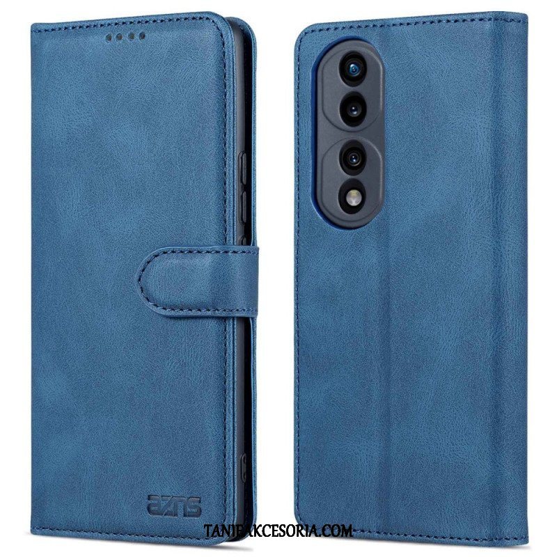 Etui Folio do Honor 70 Odsłonięte Szwy Z Efektem Skóry Azns