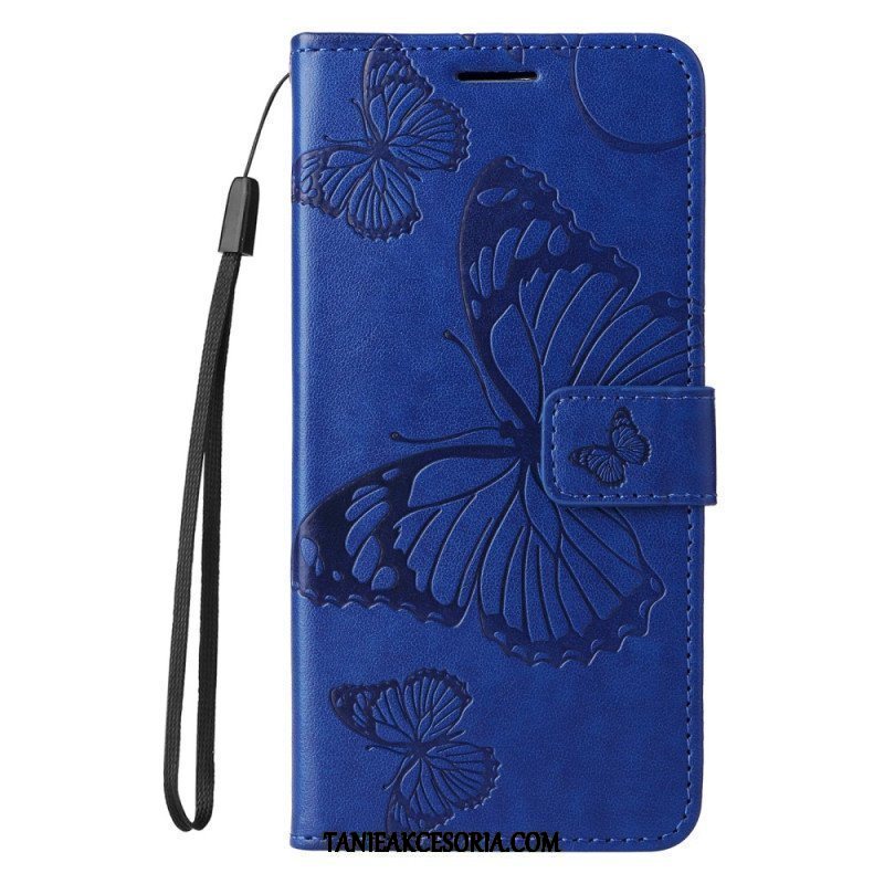 Etui Folio do Honor 90 z Łańcuch Gigantyczne Motyle Z Paskiem