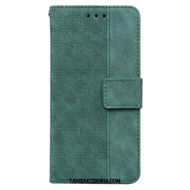 Etui Folio do Honor 90 z Łańcuch Tkany Wzór Na Ramiączkach