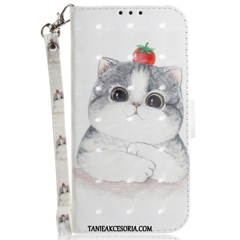 Etui Folio do Honor Magic 5 Lite z Łańcuch Oryginalne Stringi Cat