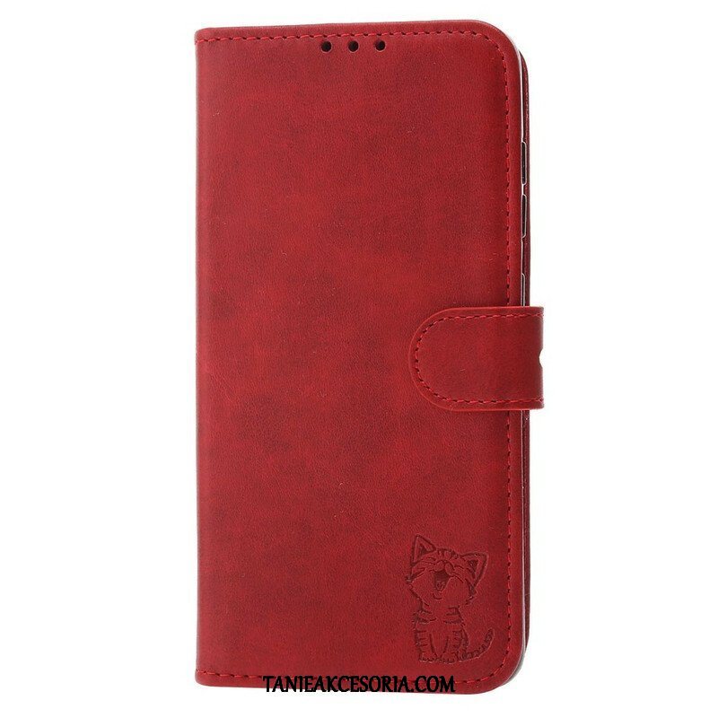 Etui Folio do Huawei P50 Pro Kotek Ze Sztucznej Skóry