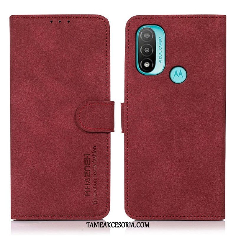 Etui Folio do Moto E40 / E30 / E20 Modny Efekt Skóry Khazneh