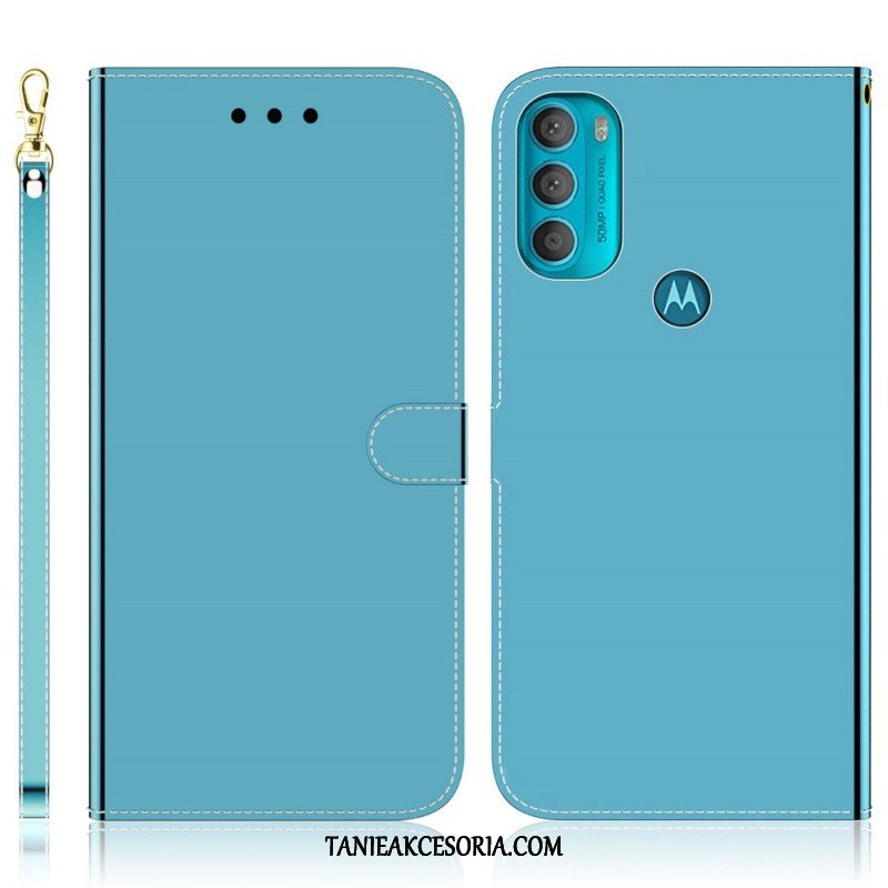 Etui Folio do Moto G71 5G Osłona Lusterka Ze Sztucznej Skóry