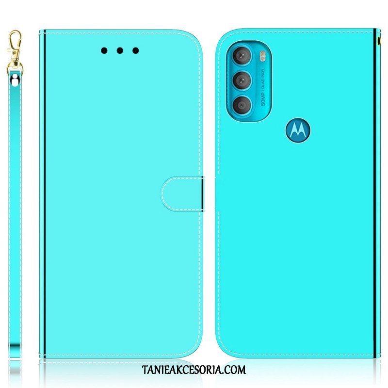 Etui Folio do Moto G71 5G Osłona Lusterka Ze Sztucznej Skóry