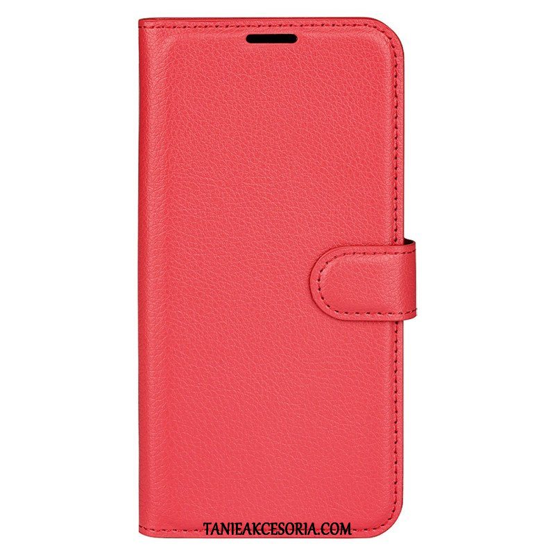 Etui Folio do Moto G73 5G Klasyczny Efekt Skóry Liczi