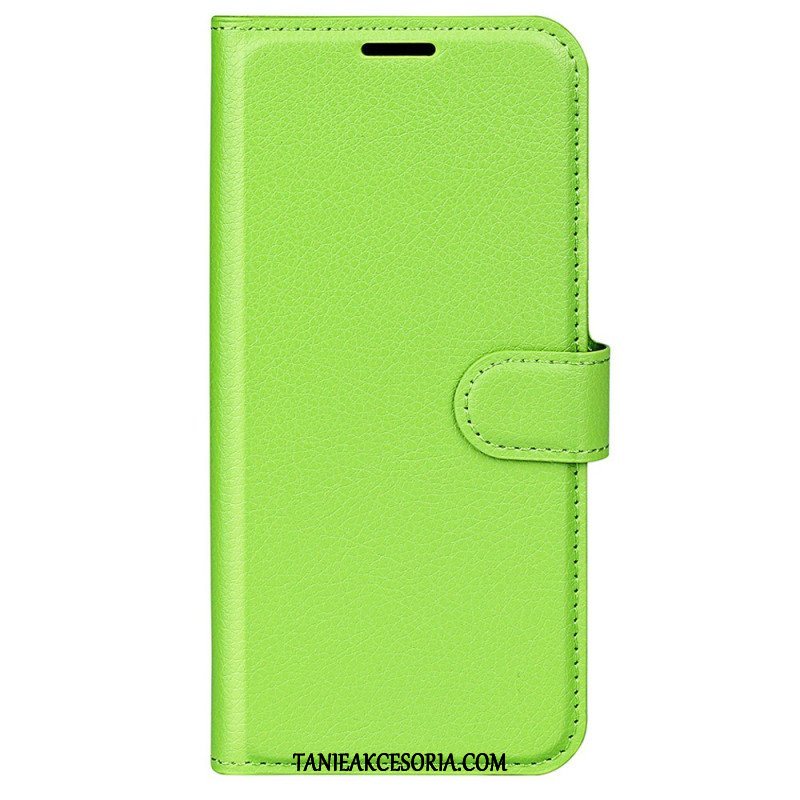 Etui Folio do Moto G73 5G Klasyczny Efekt Skóry Liczi