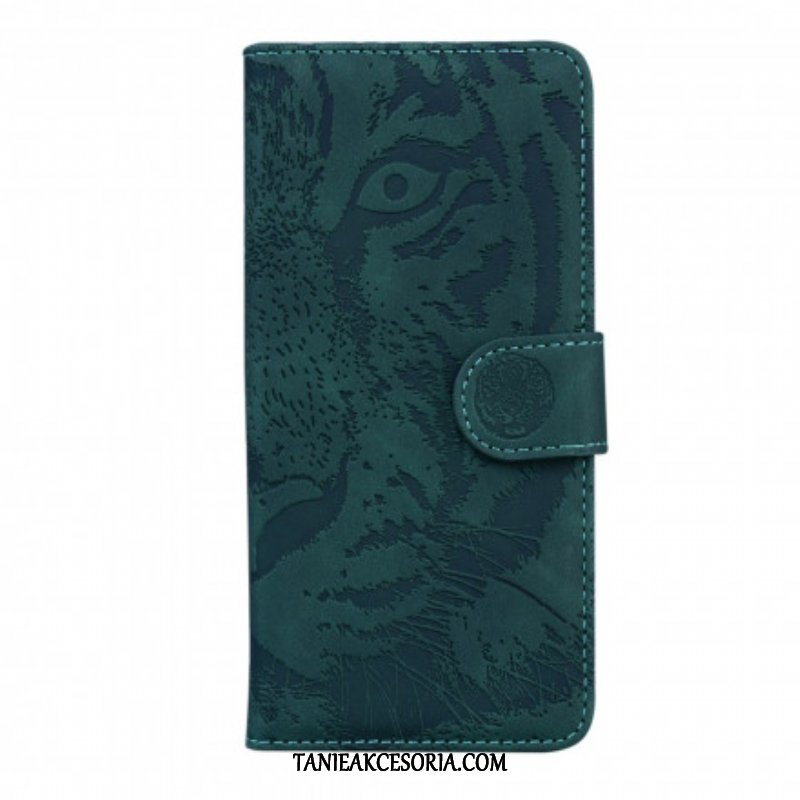 Etui Folio do Motorola Edge 20 Pro Nadruk Twarzy Tygrysa