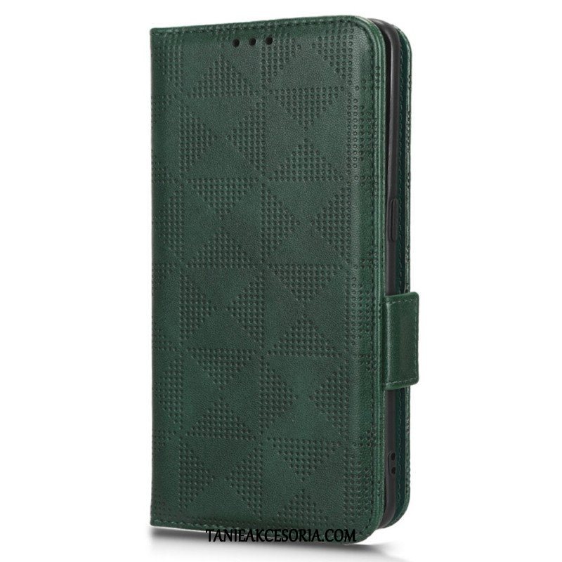 Etui Folio do Motorola Edge 40 Pro Trójkąty Ze Smyczą