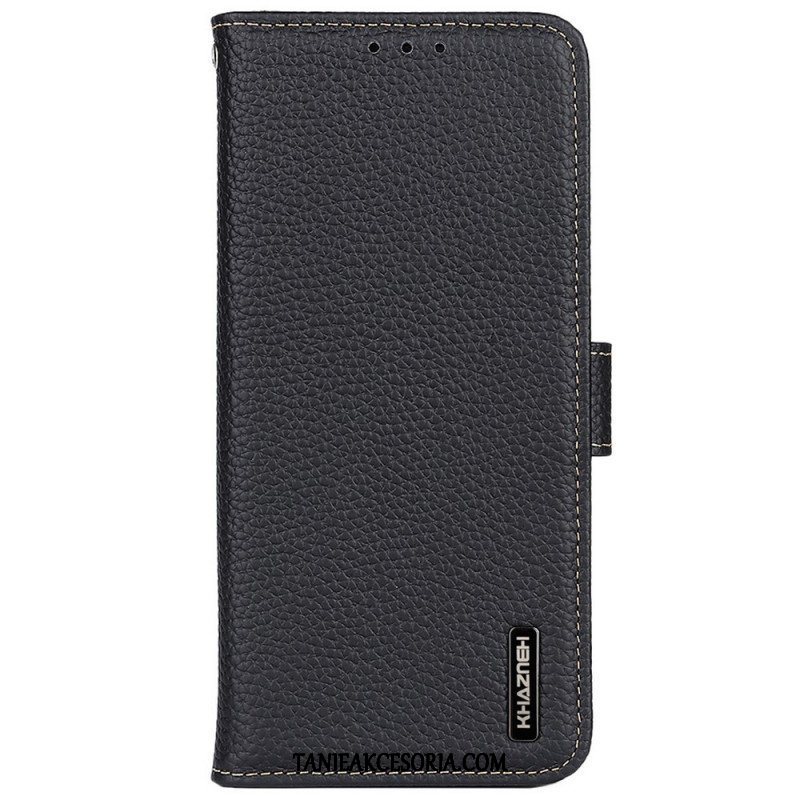 Etui Folio do OnePlus 10 Pro 5G Oryginalna Skóra Khazneh Litchi