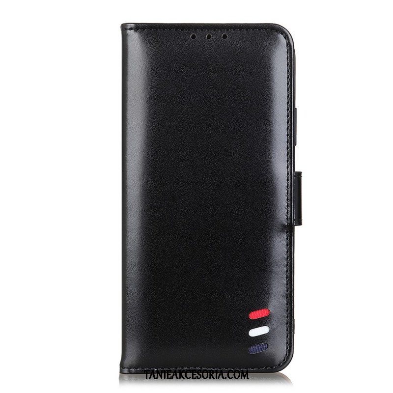 Etui Folio do OnePlus 10 Pro 5G Trójkolorowy Efekt Skóry