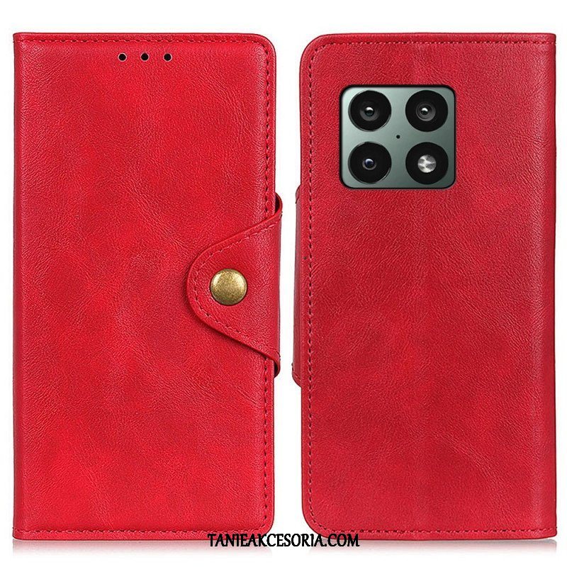 Etui Folio do OnePlus 10 Pro 5G Vintage Sztuczna Skóra I Guzik