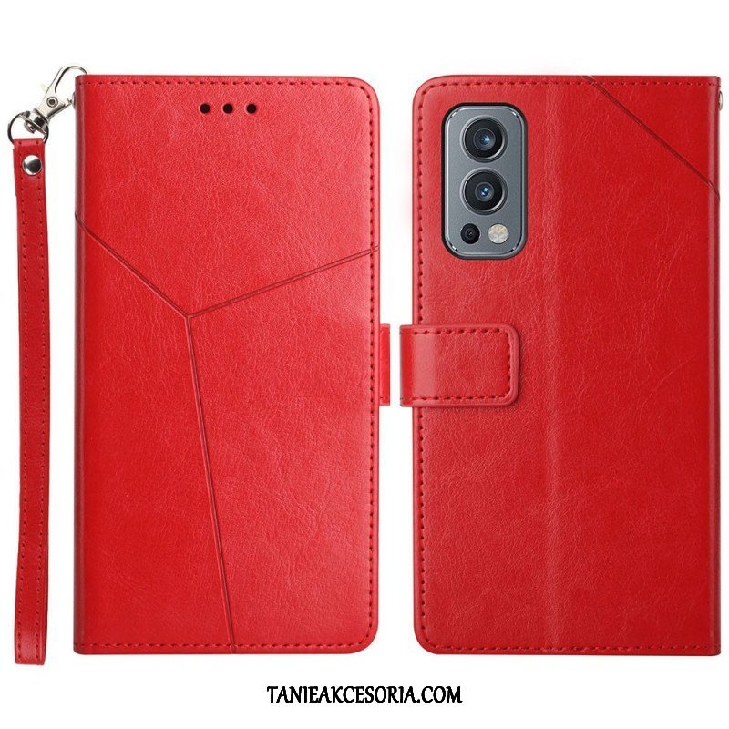 Etui Folio do OnePlus Nord 2 5G Stylowa Skórzana Konstrukcja Geo Y