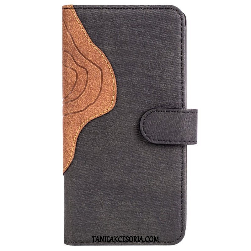 Etui Folio do OnePlus Nord 2T 5G Dwukolorowa Drewniana Tekstura