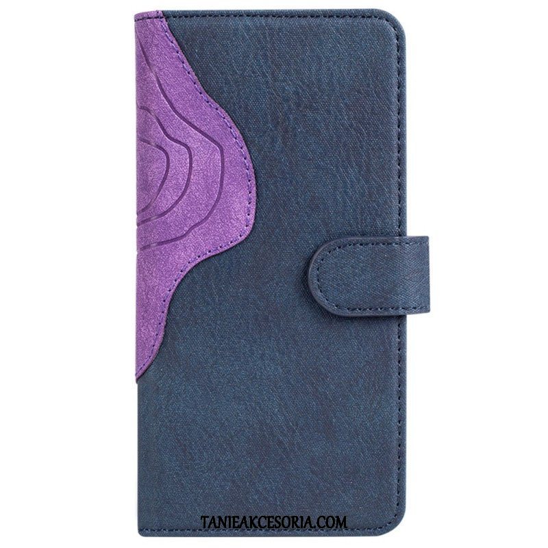 Etui Folio do OnePlus Nord 2T 5G Dwukolorowa Drewniana Tekstura