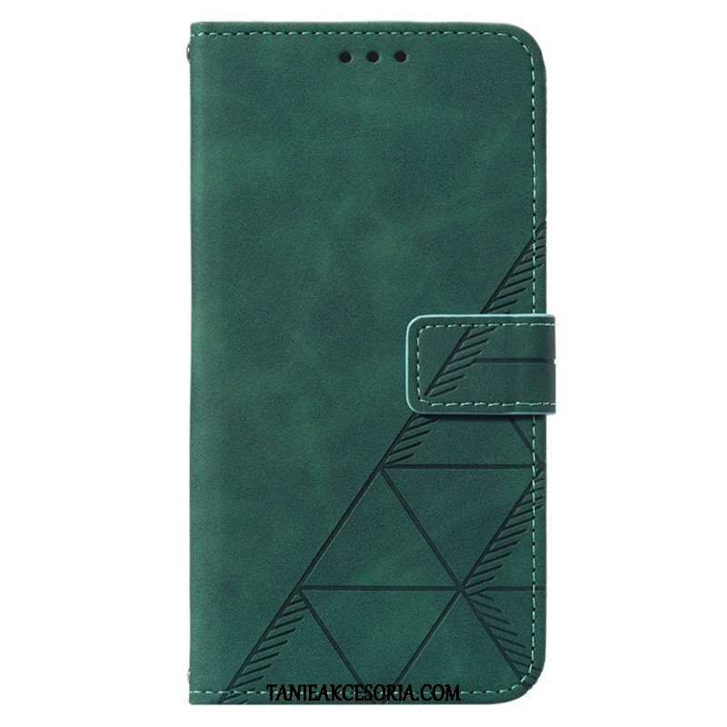 Etui Folio do OnePlus Nord 2T 5G Trójkąty Ze Smyczą