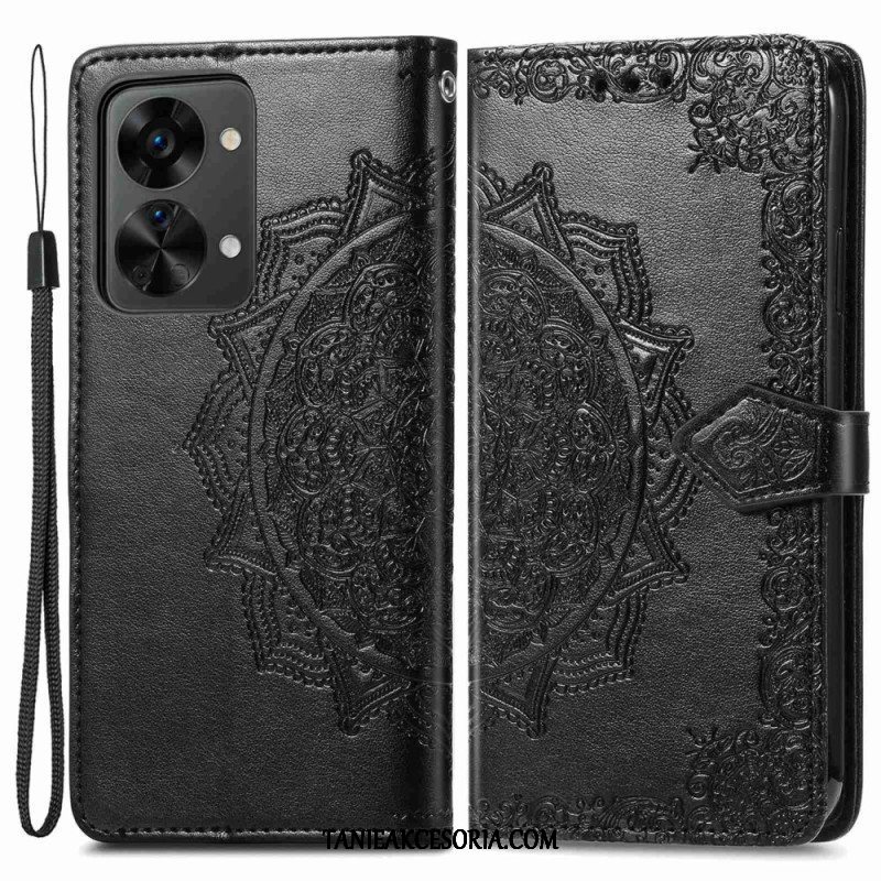 Etui Folio do OnePlus Nord 2T 5G z Łańcuch Uchwyt Na Kartę Z Paskiem Mandala