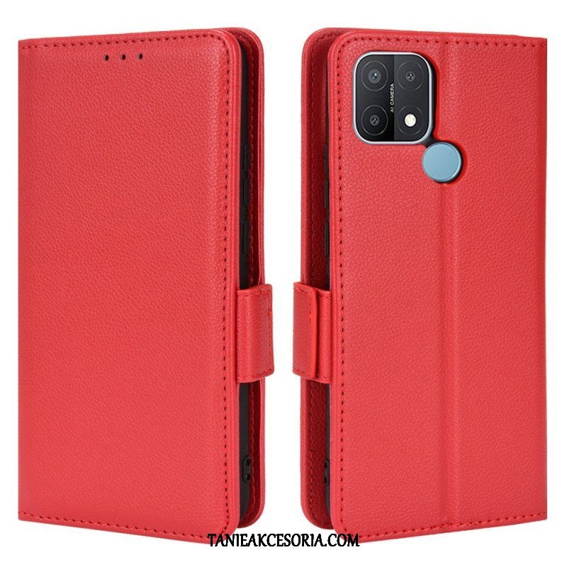 Etui Folio do Oppo A15 Skórzany Futerał Flap Double Litchi Nowe Kolory