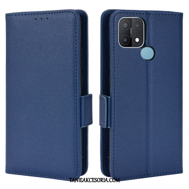 Etui Folio do Oppo A15 Skórzany Futerał Flap Double Litchi Nowe Kolory