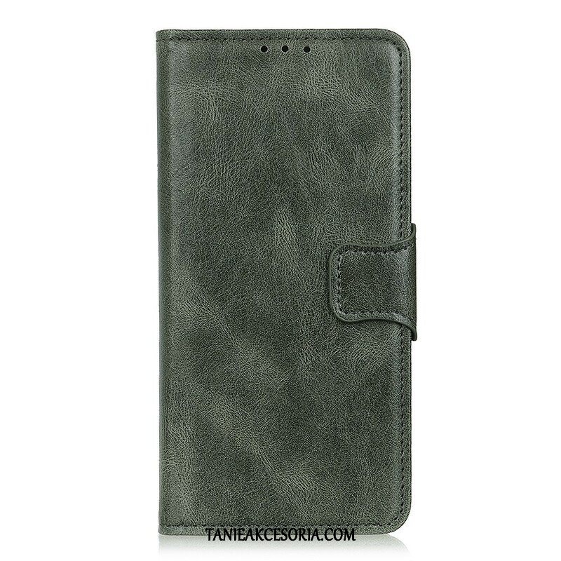 Etui Folio do Oppo A16 / A16s Dwustronne Zapięcie Z Efektem Skóry