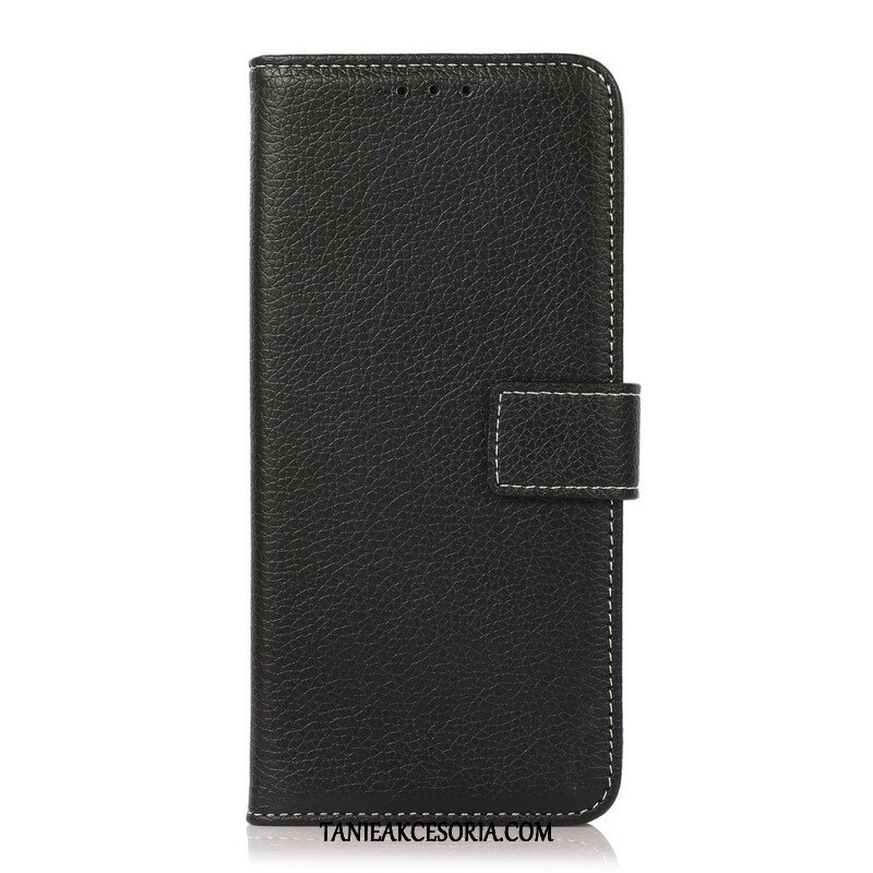 Etui Folio do Oppo A16 / A16s Szwy Liczi Z Efektem Skóry