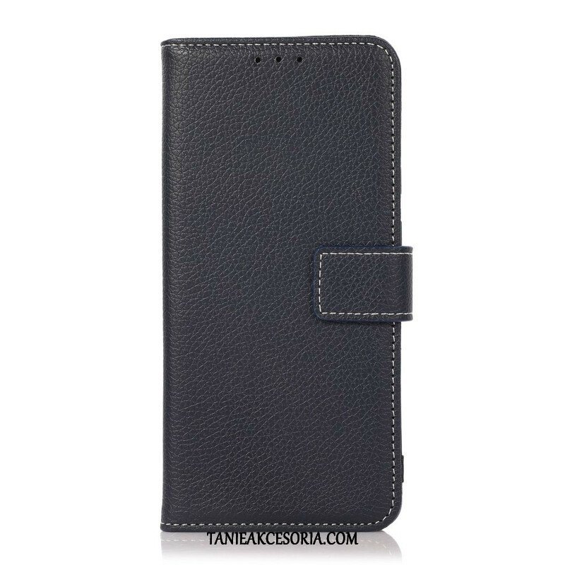 Etui Folio do Oppo A16 / A16s Szwy Liczi Z Efektem Skóry