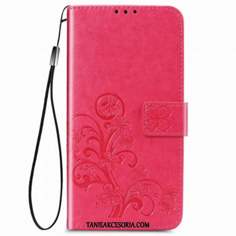 Etui Folio do Oppo A54 5G / A74 5G Czterolistna Koniczyna