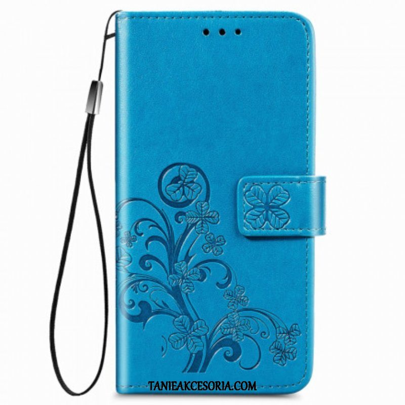 Etui Folio do Oppo A54 5G / A74 5G Czterolistna Koniczyna