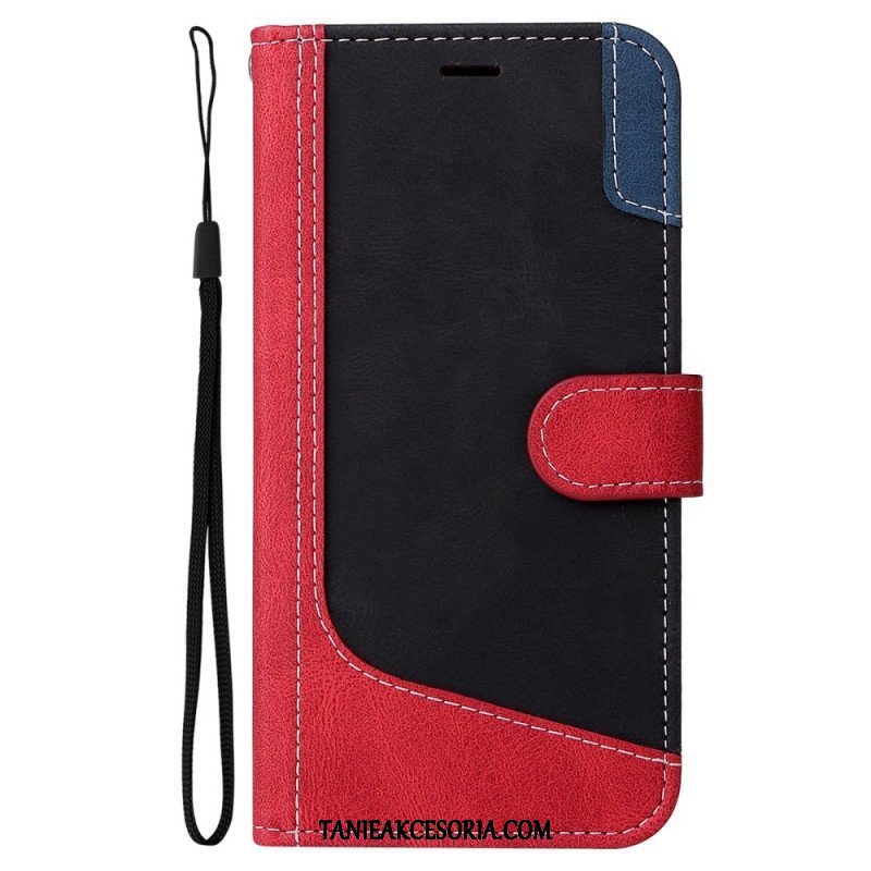 Etui Folio do Oppo A54 5G / A74 5G Dwukolorowy Z Paskiem