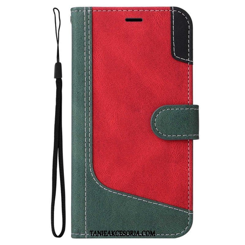 Etui Folio do Oppo A54 5G / A74 5G Dwukolorowy Z Paskiem