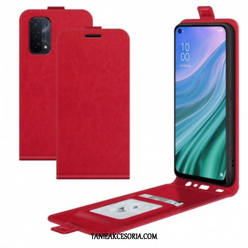 Etui Folio do Oppo A54 5G / A74 5G Skórzany Futerał Pionowa Klapa Z Efektem Skóry