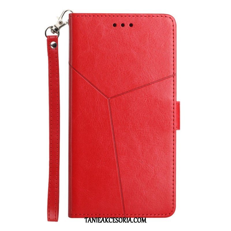 Etui Folio do Oppo A54 5G / A74 5G z Łańcuch Projekt Z Paskami Y