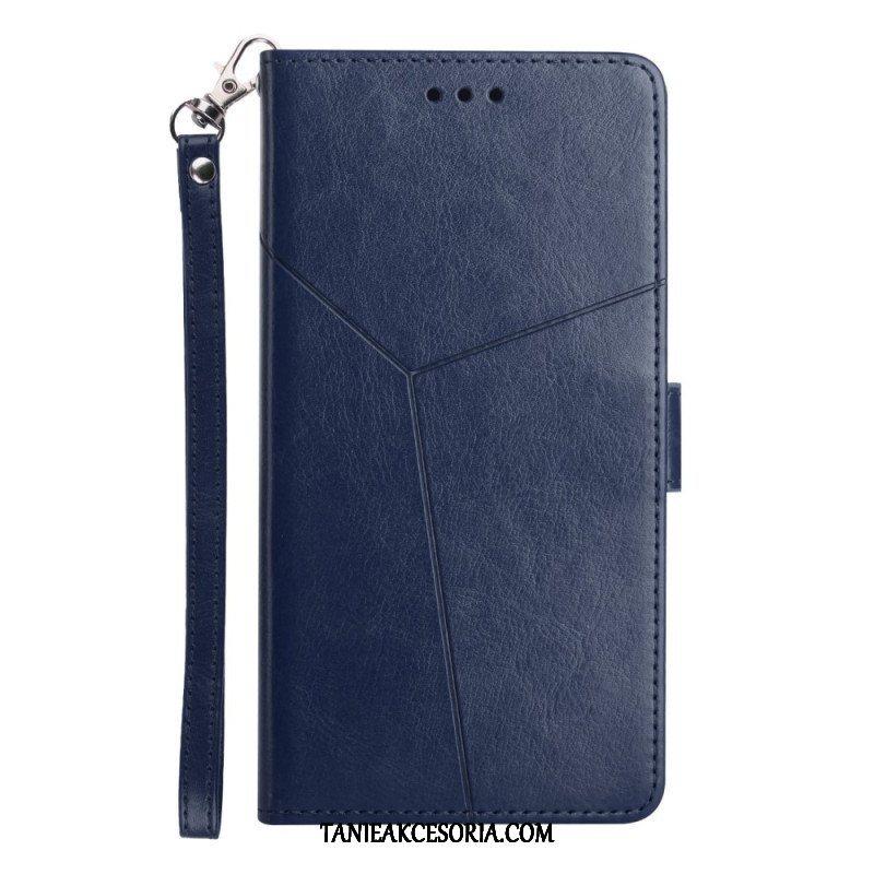 Etui Folio do Oppo A54 5G / A74 5G z Łańcuch Projekt Z Paskami Y