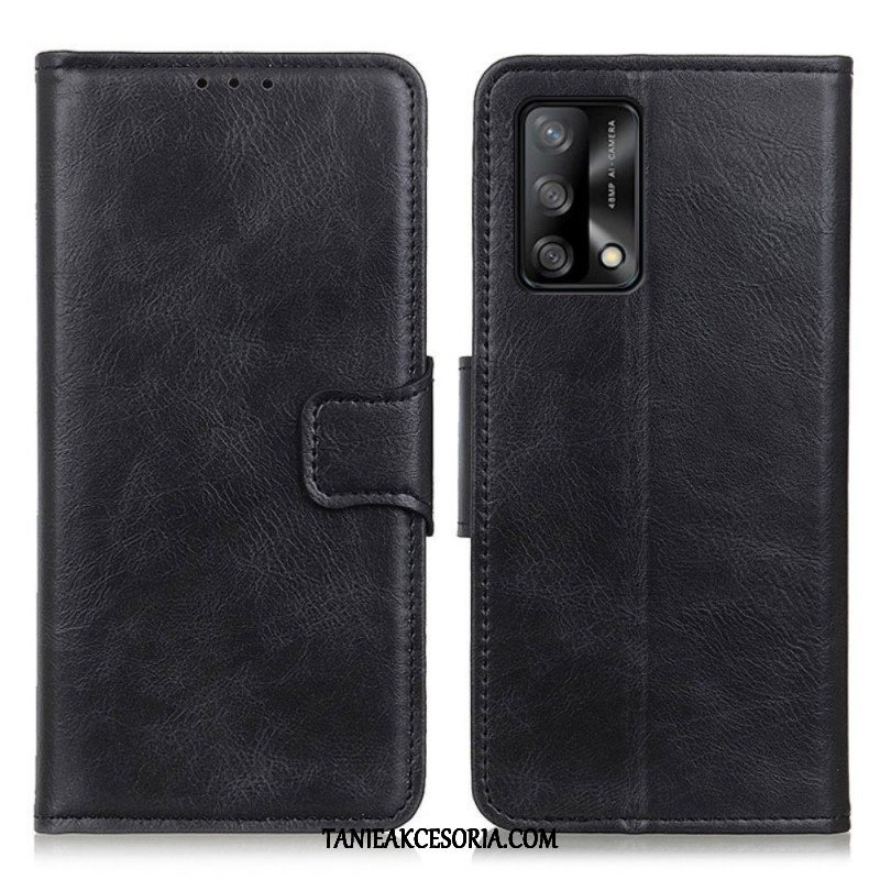 Etui Folio do Oppo A74 4G Dwustronne Zapięcie Z Efektem Skóry