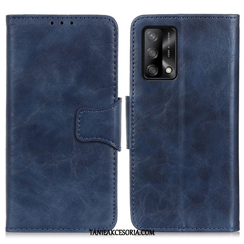 Etui Folio do Oppo A74 4G Dwustronne Zapięcie Ze Skóry Dwoinowej