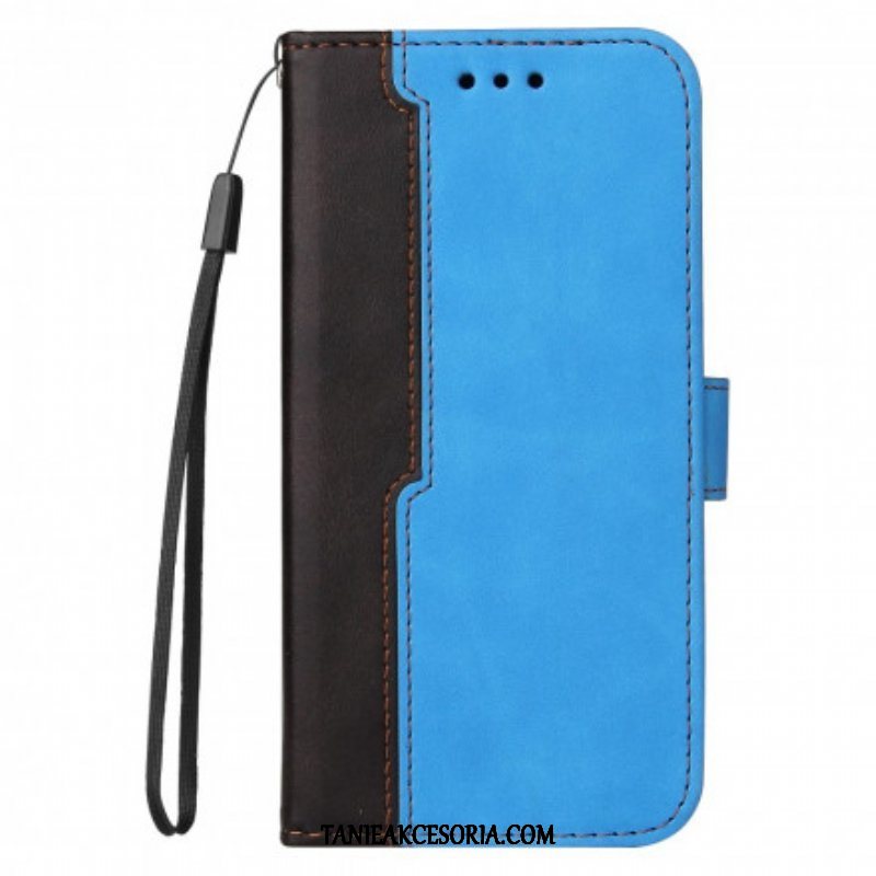 Etui Folio do Oppo A94 5G Kolorowa Dwukolorowa Sztuczna Skóra