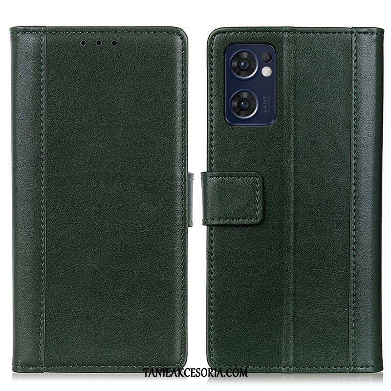 Etui Folio do Oppo Find X5 Lite Kolorowa Wersja Skóry Dwoinowej