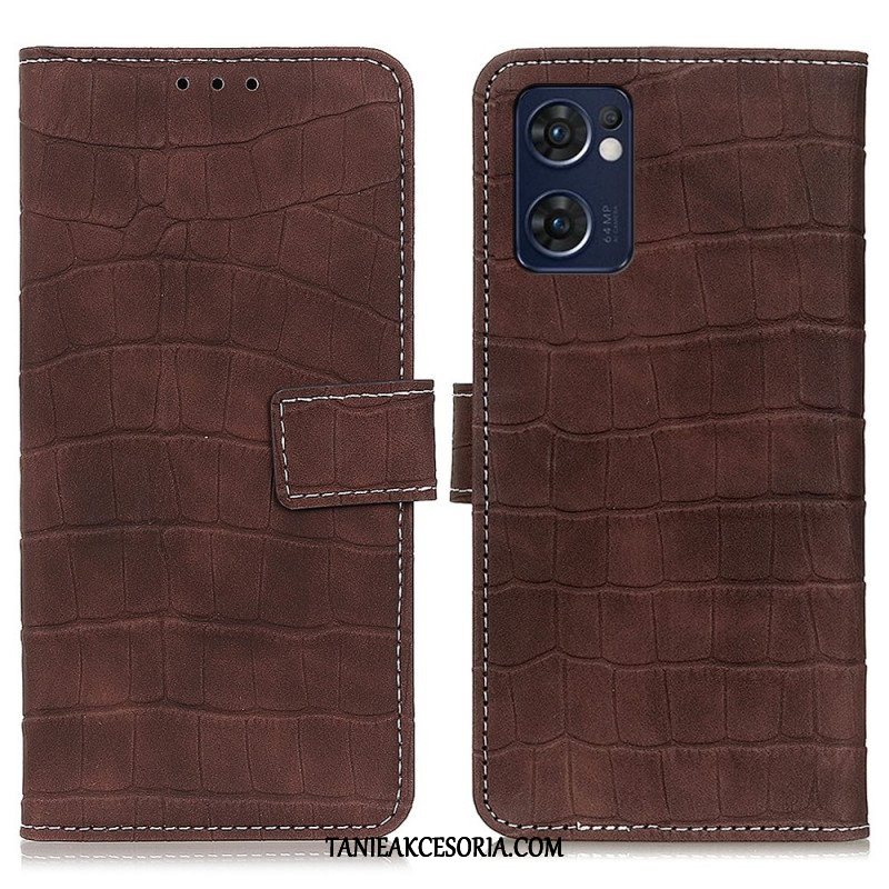 Etui Folio do Oppo Find X5 Lite Moc Krokodyla